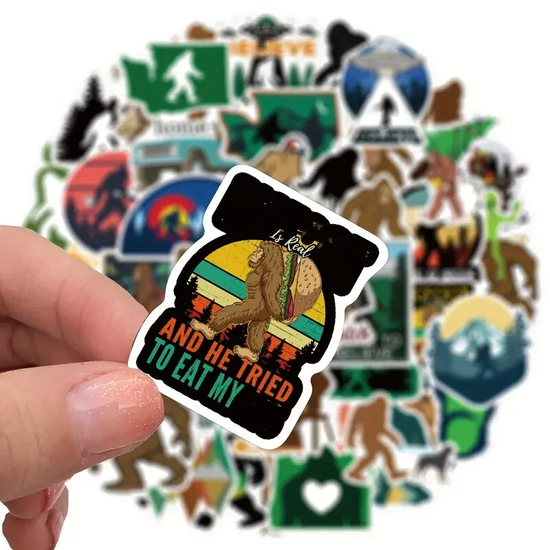 Assorted Bigfoot Sasquatch Sticker Pack - 20 Pcs - Decals for Laptops Phones