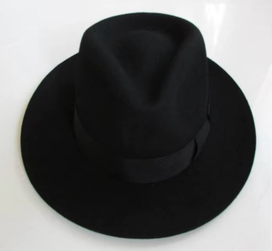 Wool Fedora Hat Unisex Felt Fedoras Hats Adult Fashion Trilby Hats Popular Headwear Wool Fedora Trilby Hats Man'S Cap B-8130