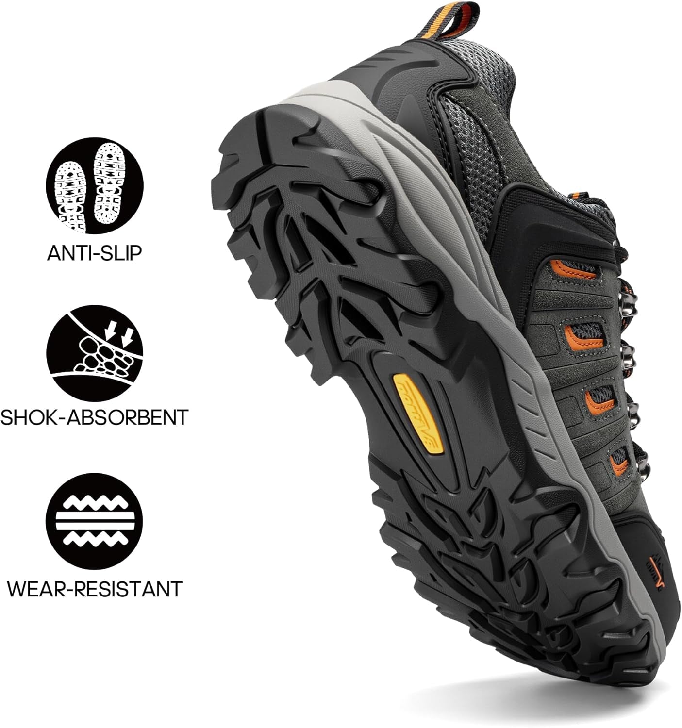 Men'S Waterproof Hiking Shoes Leather Low-Top Hiking Shoes for Outdoor Trailing Trekking Camping Walking Quest