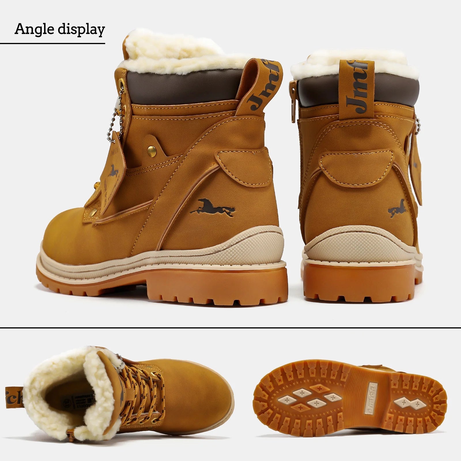 Boys Hiking Boots Kids Hiking Shoes Girls Outdoor Warm Winter Snow Boots Adventure Trekking Shoes Anti-Skid Sneakers Steel Buckle Durable Comfortable