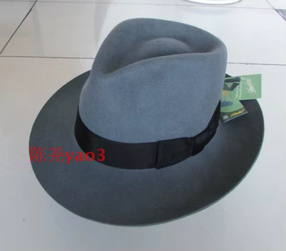 Wool Fedora Hat Unisex Felt Fedoras Hats Adult Fashion Trilby Hats Popular Headwear Wool Fedora Trilby Hats Man'S Cap B-8130