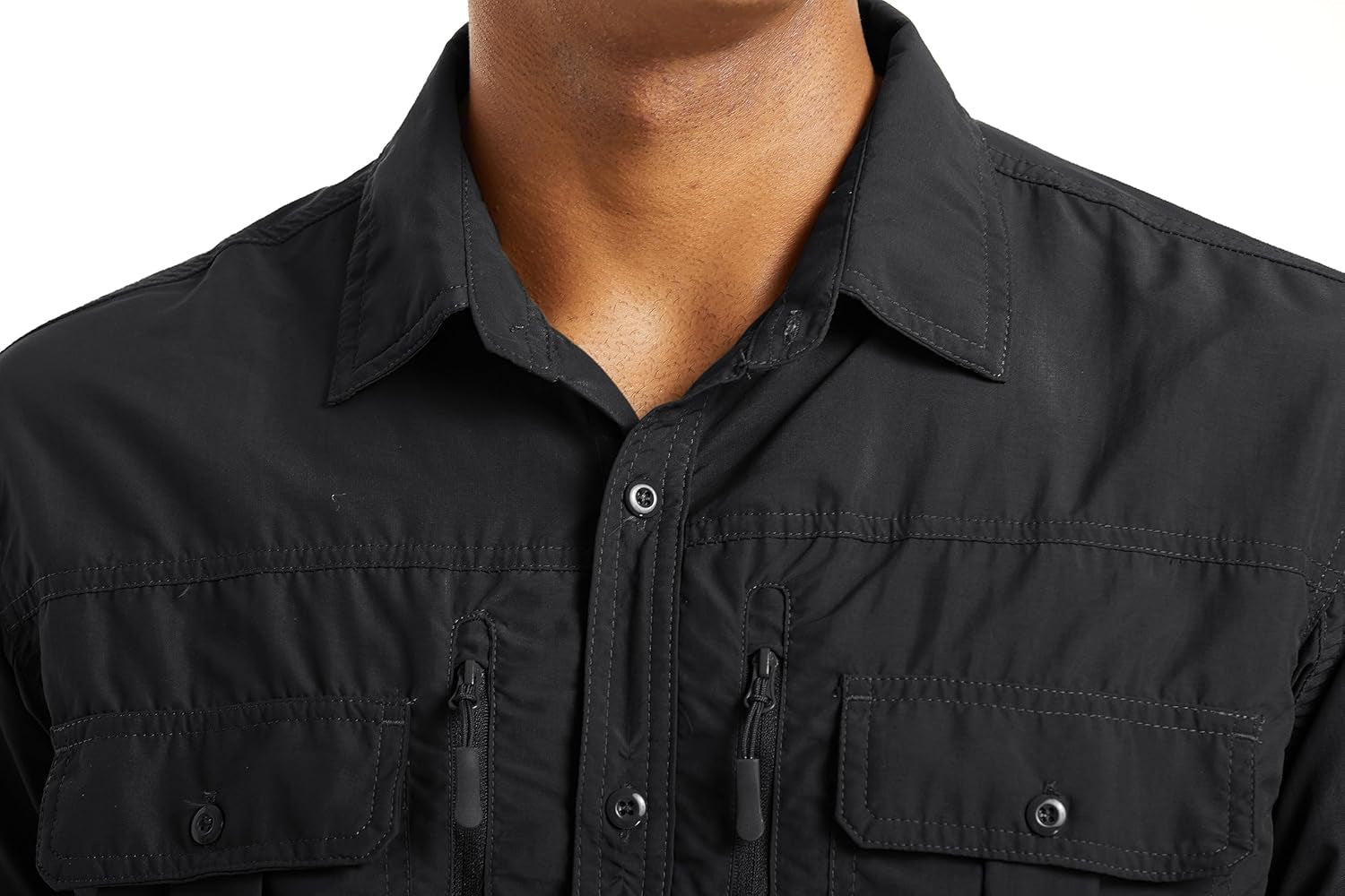 Men'S UPF 50+ Sun Protection Shirts, Button down Long Sleeve Shirt for Hiking, Fishing, Safari