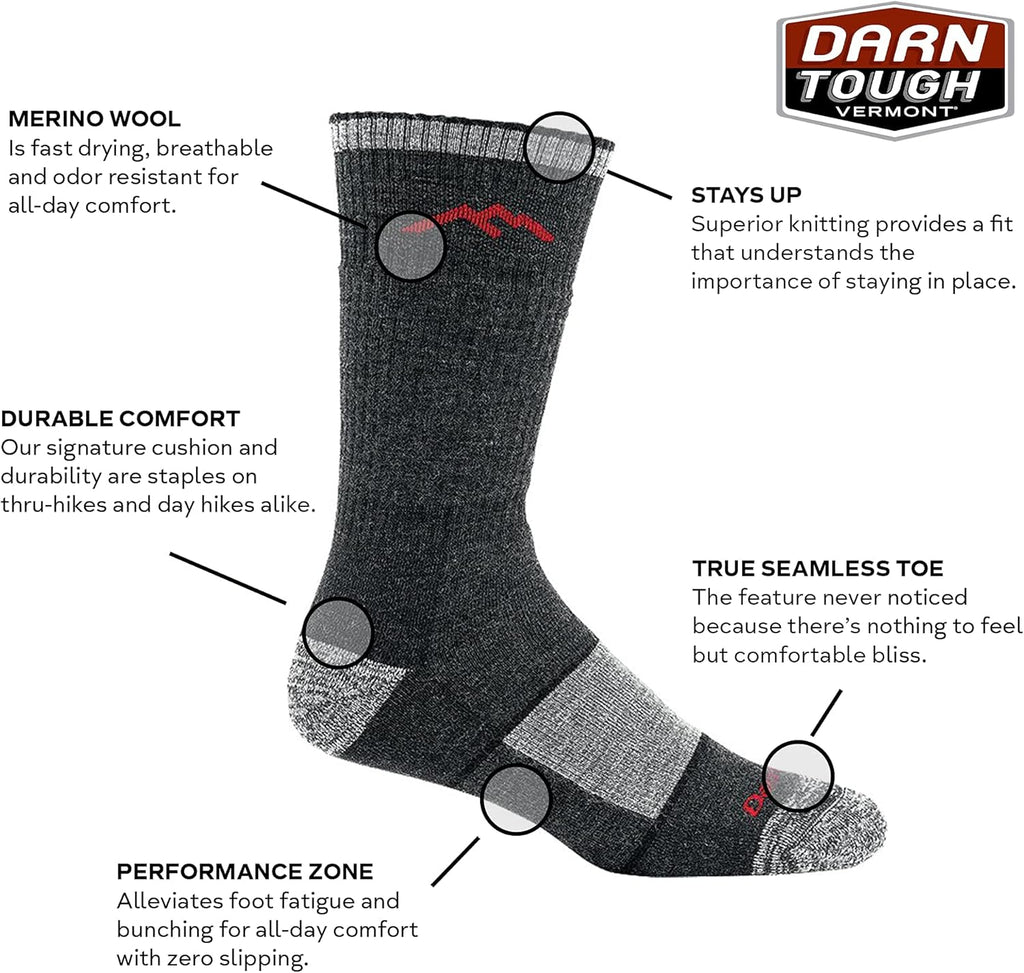 Men'S Hiker Boot Full Cushion Midweight Hiking Socks | Eclipse | Large