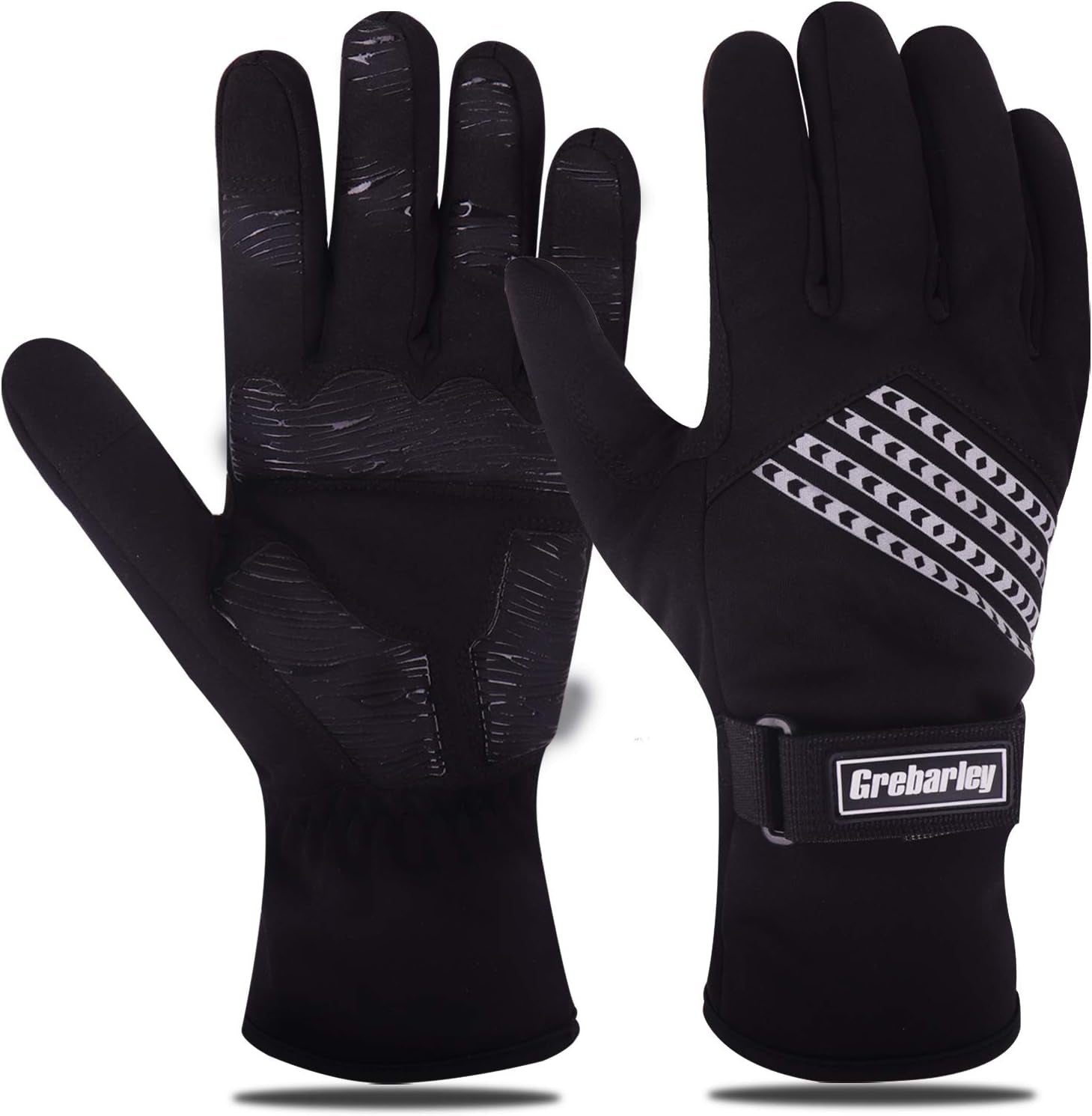Winter Gloves Waterproof Gloves Cycling Gloves Bike Gloves Biking Gloves Driving Gloves Riding Gloves Touchscreen Gloves Snow Gloves Ski Gloves Bicycle Gloves for Men Women (Black, XXL)