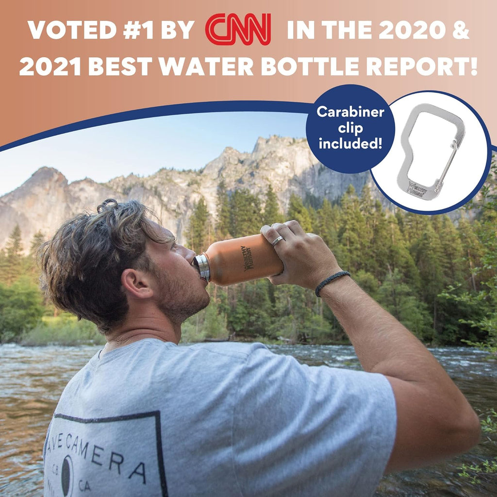 Stainless Steel Water Bottle, Double Walled Vacuum Insulated Tumblers, Travel Bottles with Leak Proof Lid for Adults, Picnic, Camping, Hiking, Outdoor, 32 Oz (946 Ml), Peach