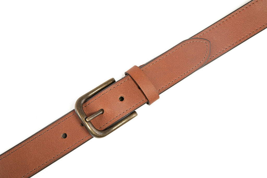 Men’S Top Grain Leather Belts Casual Jeans Solid Belts for Men 1.5Inch Width