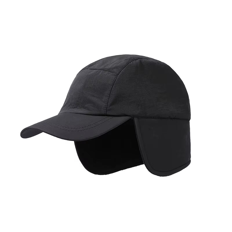 Duck Cap Hat Autumn Winter Polar Fleece Cap Warm Ear Protection Thick Functional Workwear Baseball Cap Muffs Men Women