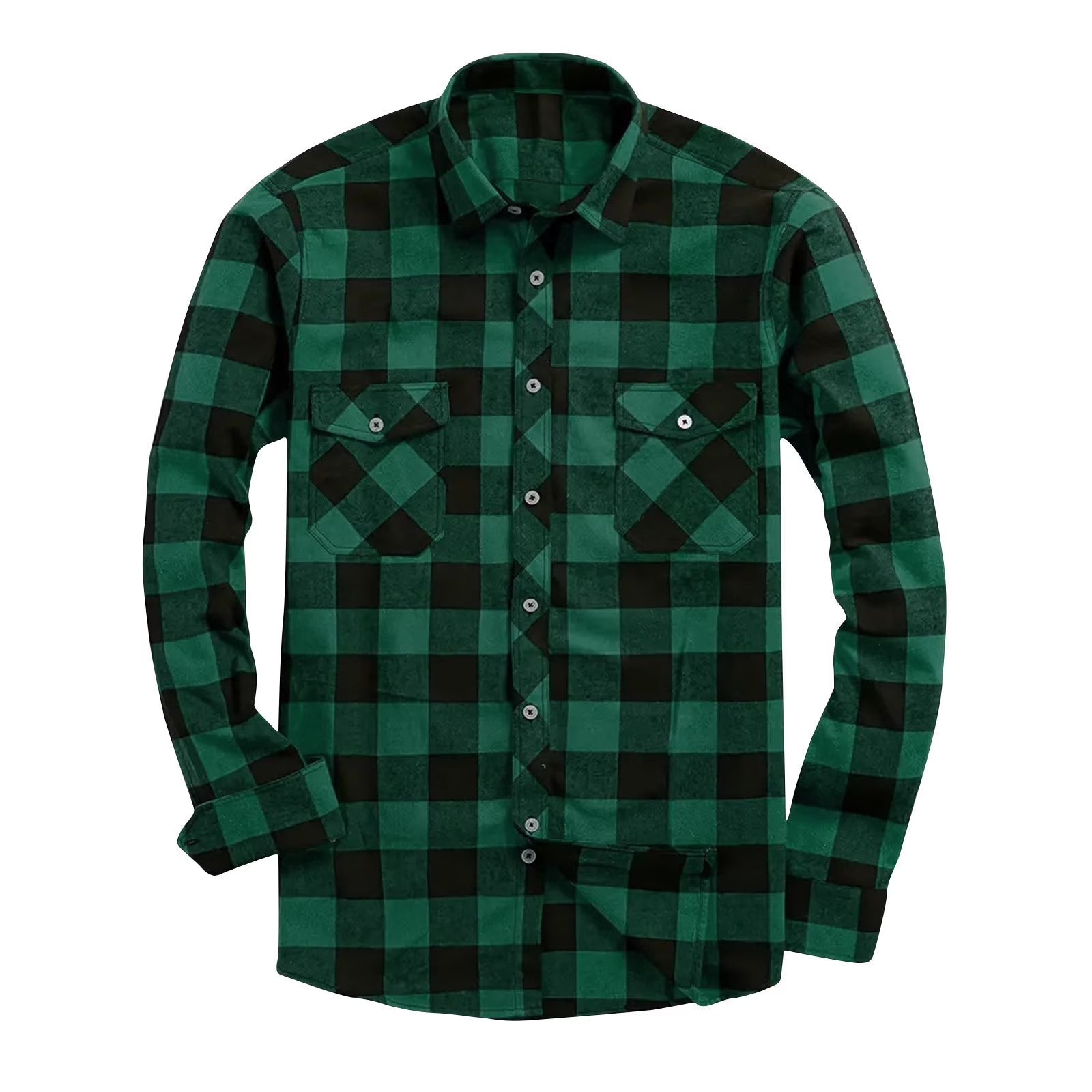 Mens Flannel Shirt Regular Fit Long Sleeve Button down Casual Plaid Flannel Shirt with Pockets