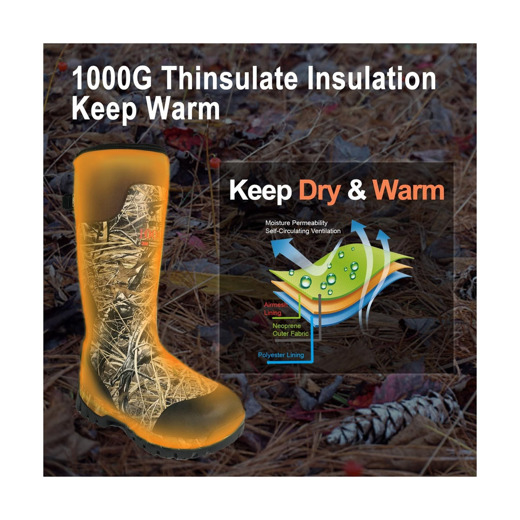 8 Fans Rubber Hunting Boots with 1000G Thinsulate Insulation,Nex