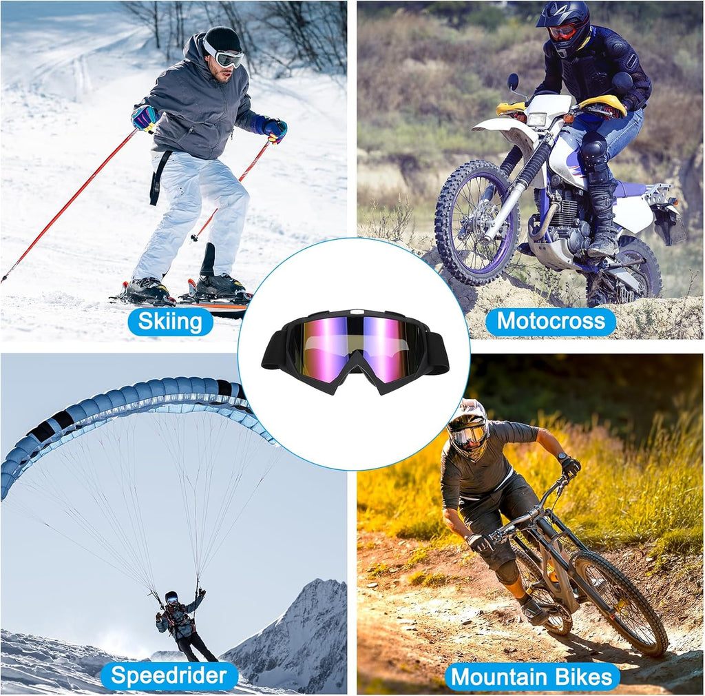 Dirt Bike Goggles Motorcycle Goggles ATV Goggles Ski Goggles Racing Helmet Goggles for Sky Diving Ski Riding