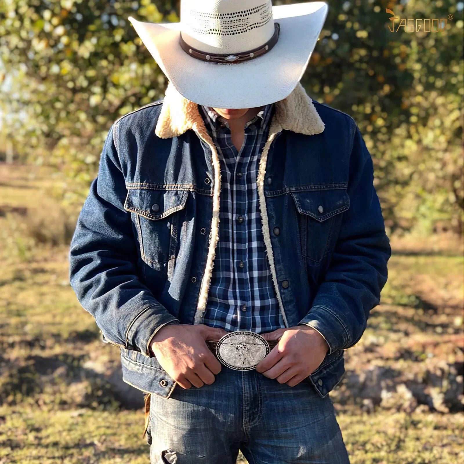 Western Belts for Men Floral Engraved Leather Belts with Cowboy Longhorn Bull Buckle