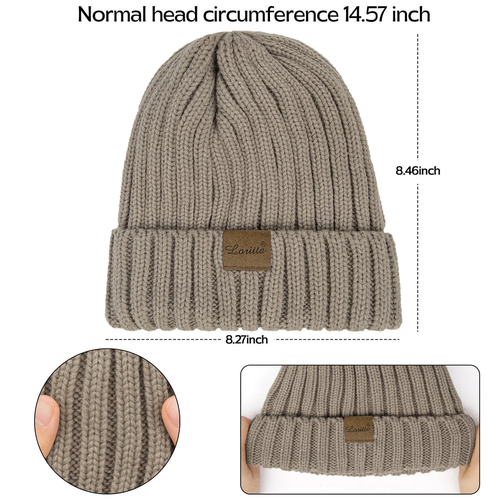 2 Pack Womens Hats Thick Fleece Winter Beanie Hats for Women