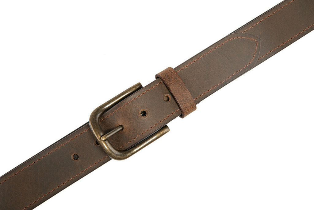 Men’S Top Grain Leather Belts Casual Jeans Solid Belts for Men 1.5Inch Width