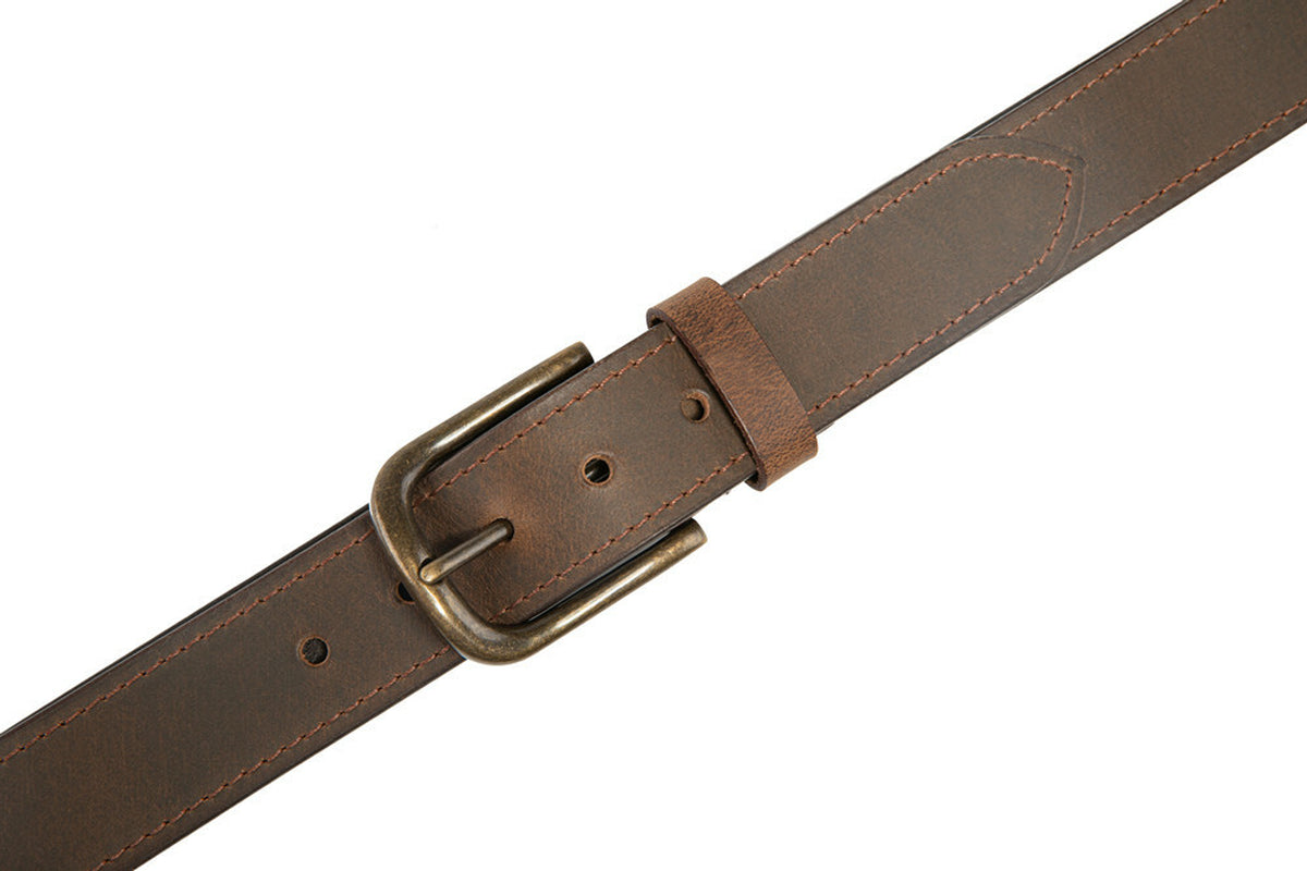 Men’S Top Grain Leather Belts Casual Jeans Solid Belts for Men 1.5Inch Width