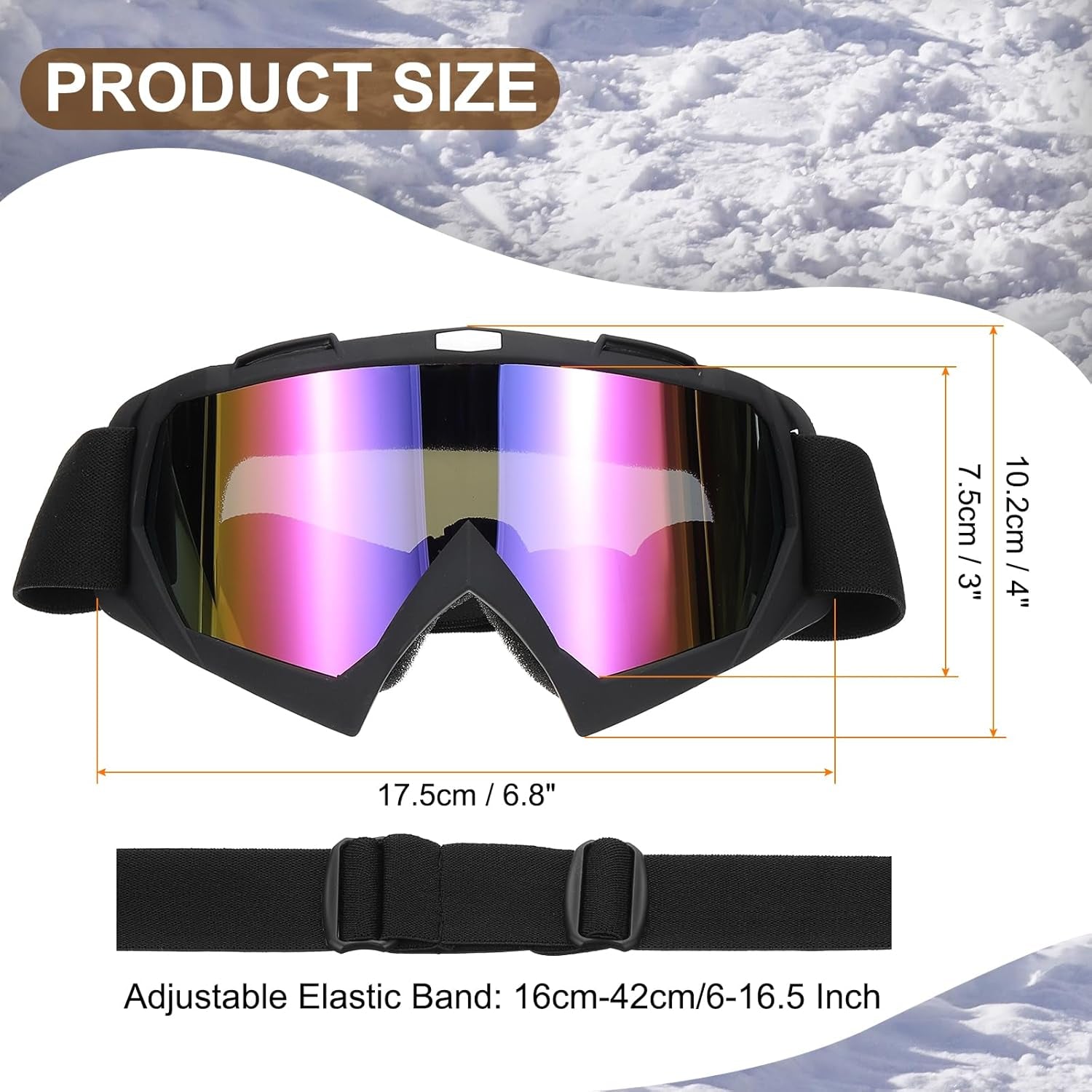 Dirt Bike Goggles Motorcycle Goggles ATV Goggles Ski Goggles Racing Helmet Goggles for Sky Diving Ski Riding