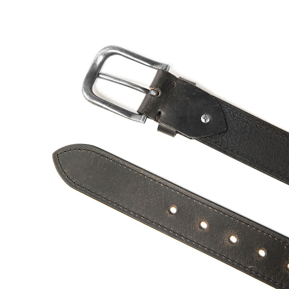 Men’S Top Grain Leather Belts Casual Jeans Solid Belts for Men 1.5Inch Width