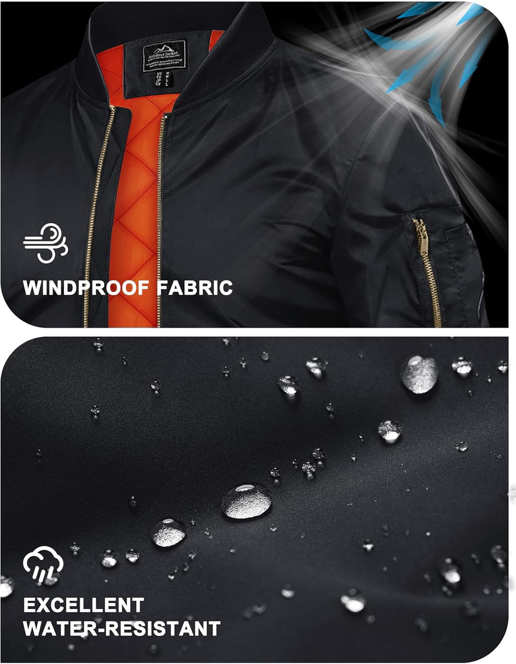 Men'S Jackets-Bomber Jacket Fall Winter Warm Windbreaker Full Zip Casual Padded Coats