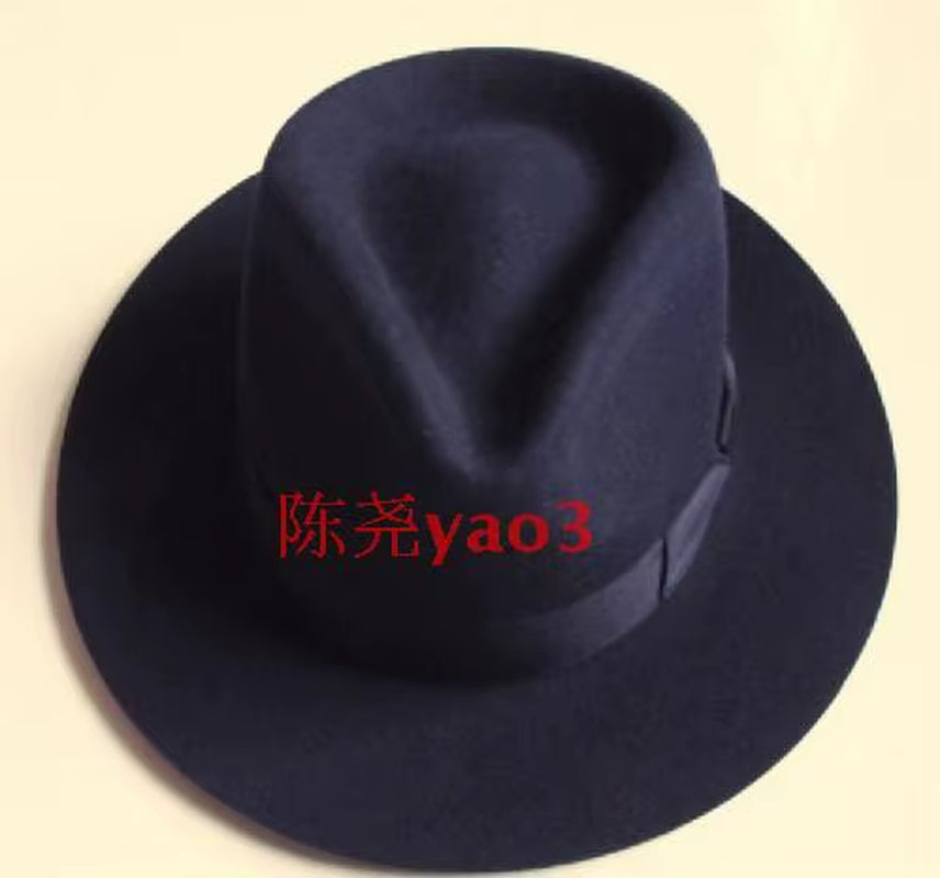 Wool Fedora Hat Unisex Felt Fedoras Hats Adult Fashion Trilby Hats Popular Headwear Wool Fedora Trilby Hats Man'S Cap B-8130