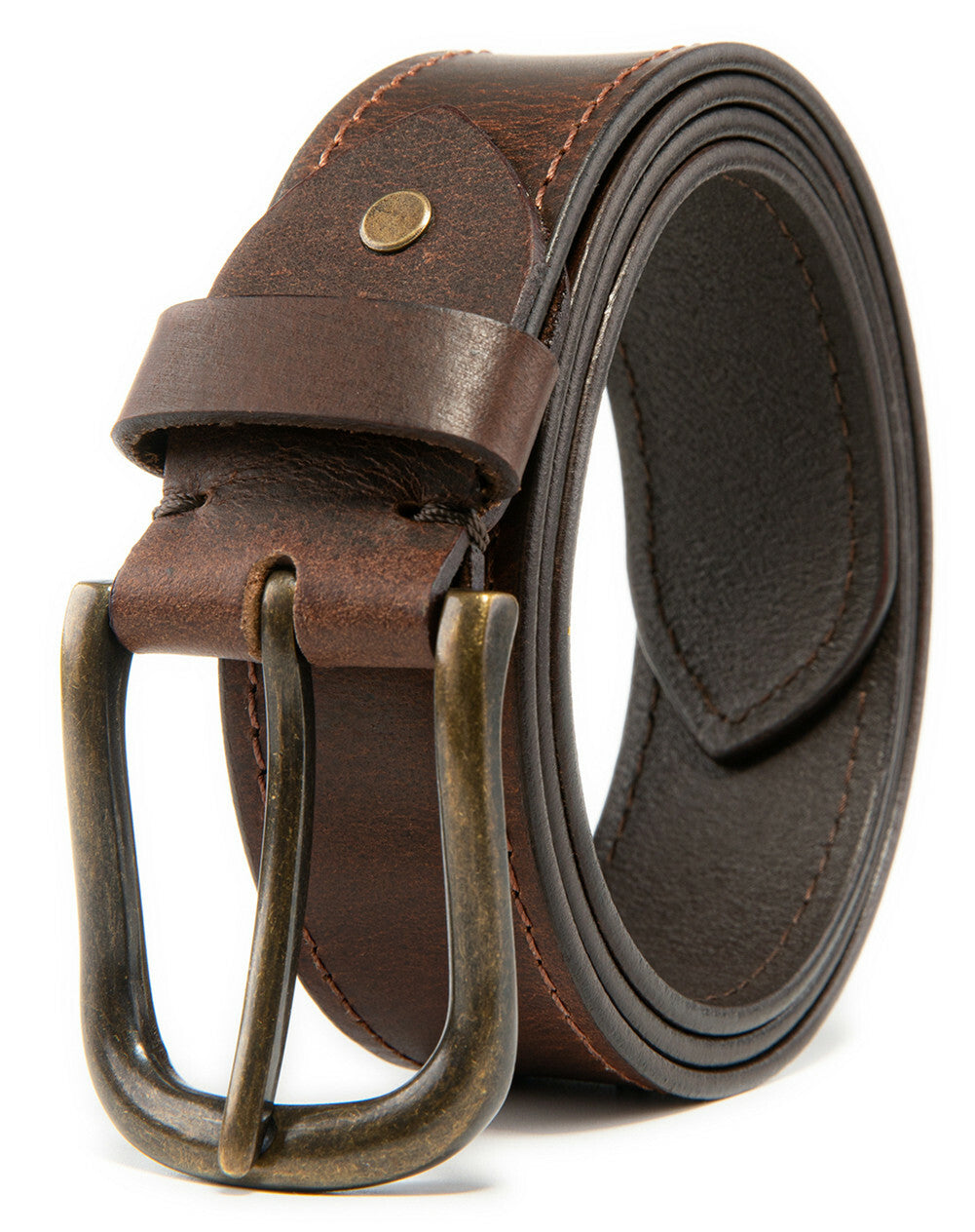 Men’S Top Grain Leather Belts Casual Jeans Solid Belts for Men 1.5Inch Width