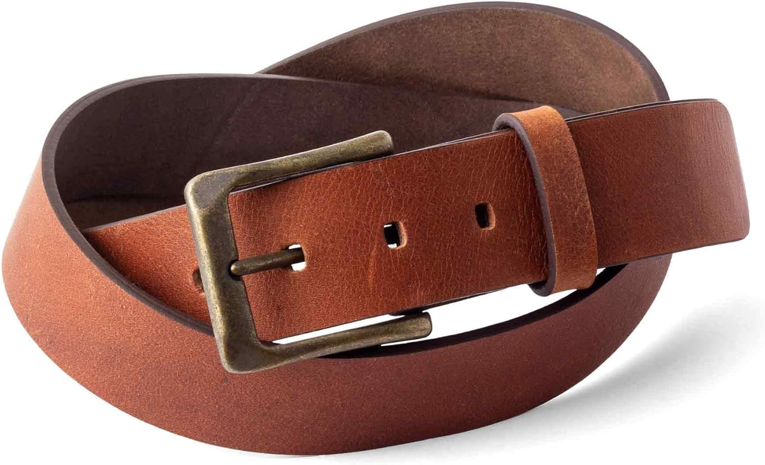 Mctroy 100% Full Grain Leather Belts for Men, Handmade, Buckle Design, Great for Work, Casual