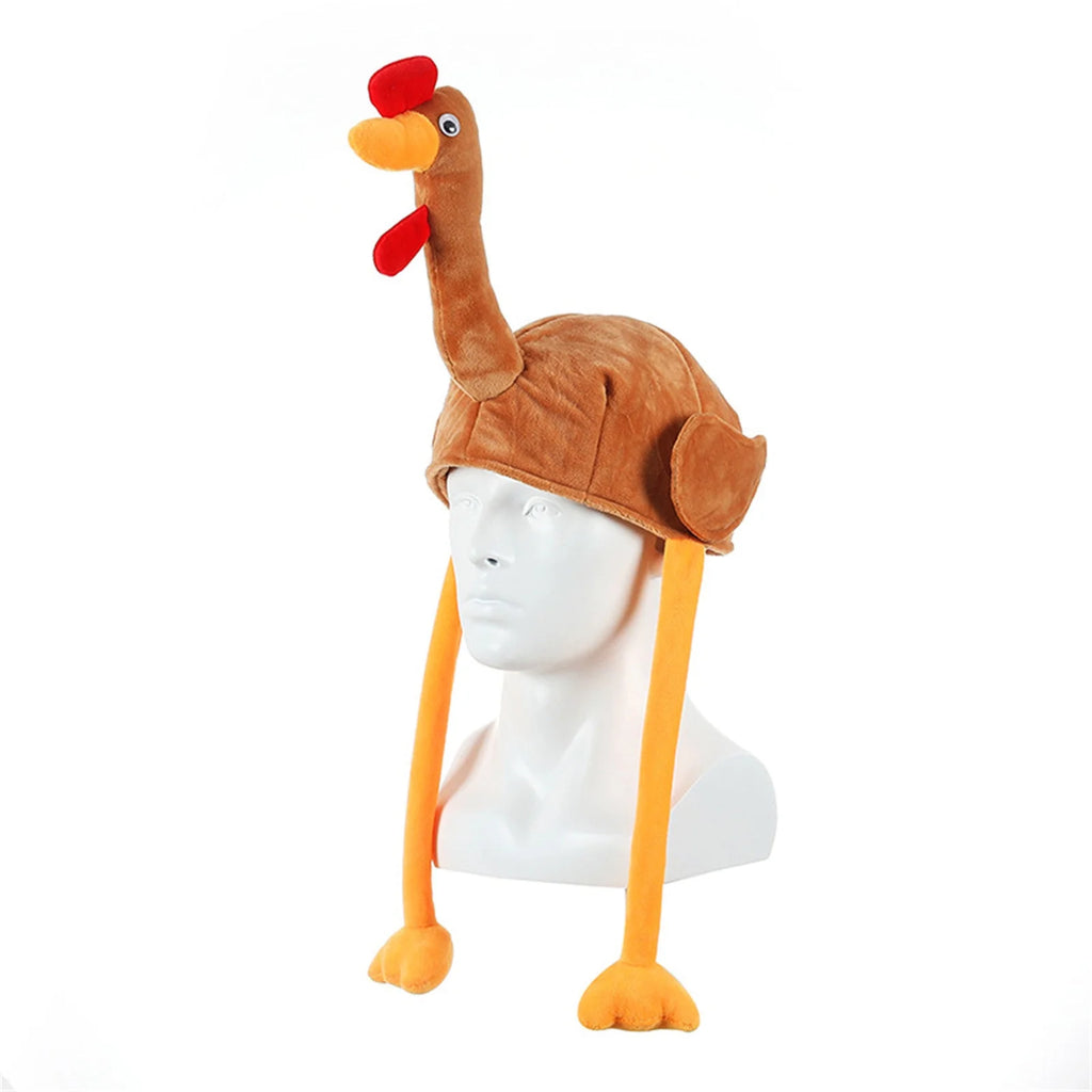 Silly Thanksgiving Turkey Cap, Novelty Hats for Thanksgiving Night Event Dress-Up Party, Funny Turkey Headwear for Thanksgiving Night Event, Dress-Up Party, Thanksgiving Decor