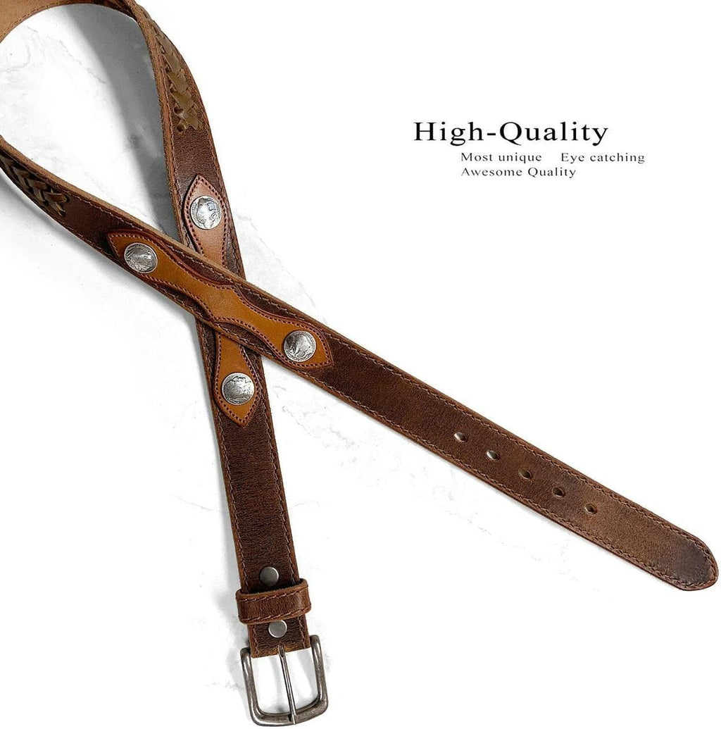 Western Cowboy Full Grain Leather Belt 1-1/2"(38Mm) Wide- Multiple Choices