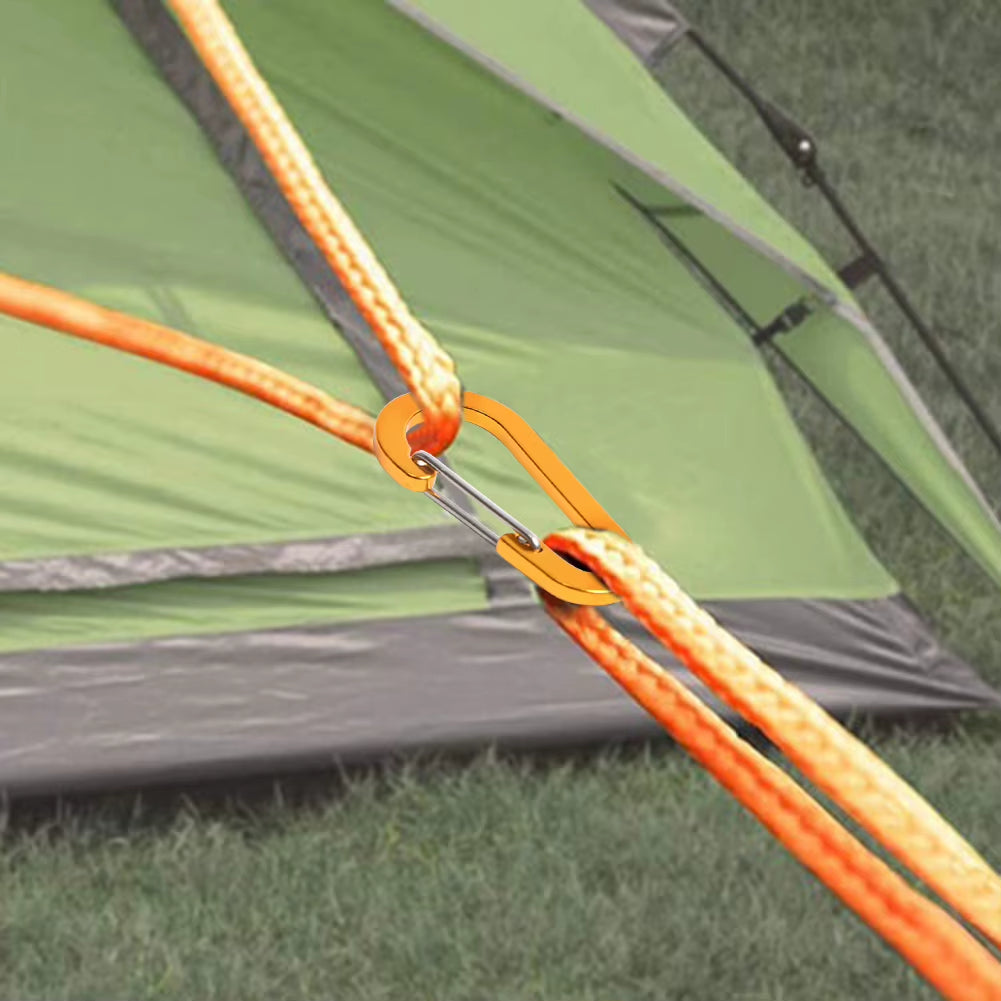 6Pcs Outdoor Carabiner Keychain D Shape Mini Carabiner Buckle Hook Multifunctional Hiking Backpacking Tools