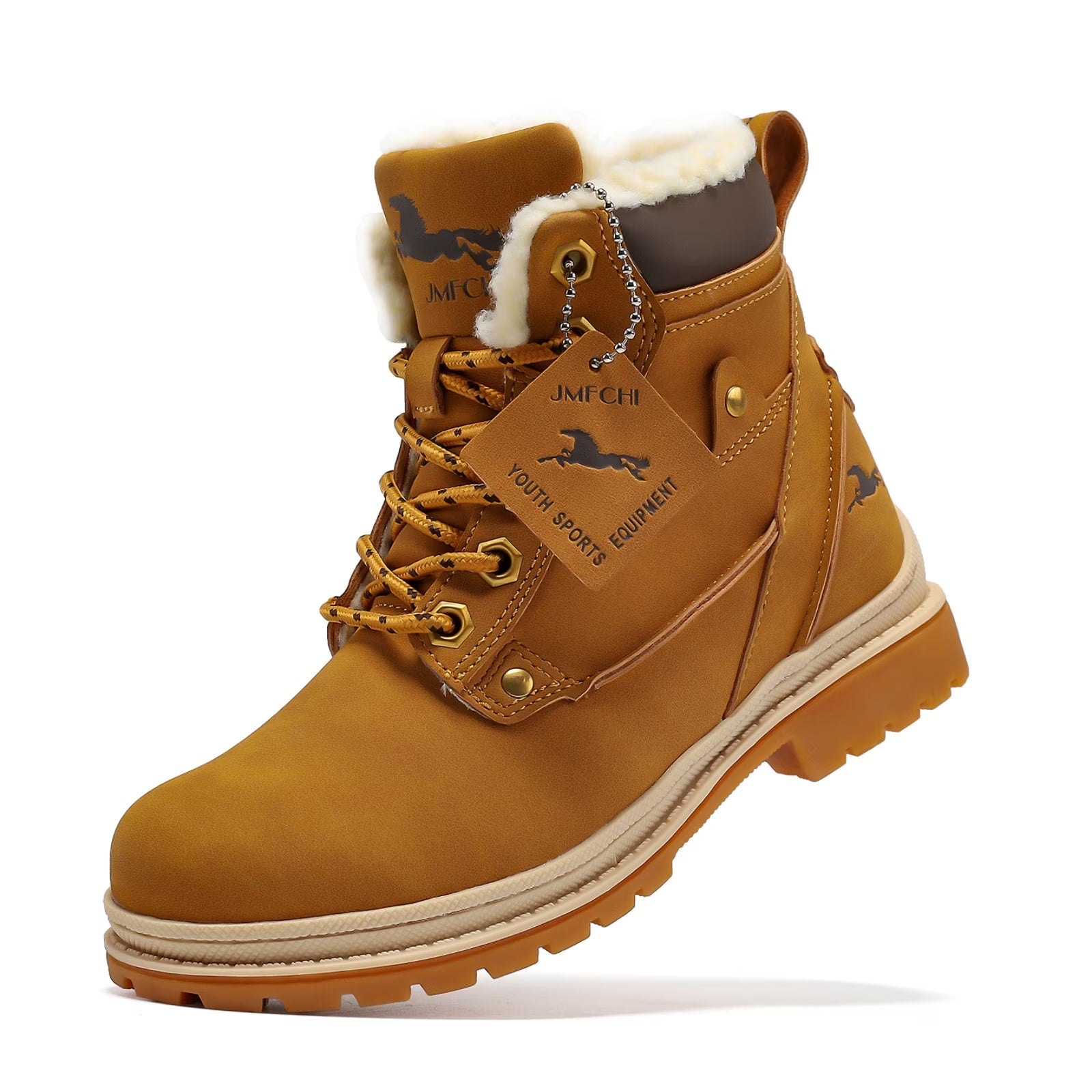 Boys Hiking Boots Kids Hiking Shoes Girls Outdoor Warm Winter Snow Boots Adventure Trekking Shoes Anti-Skid Sneakers Steel Buckle Durable Comfortable