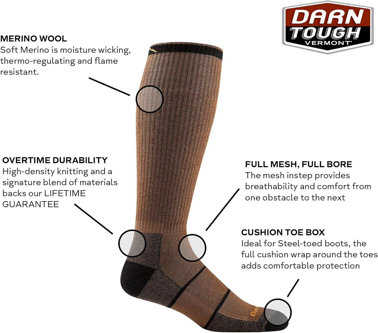 Darn Tough Men'S Merino Wool Paul Bunyan Over-The-Calf Full Cushion Socks