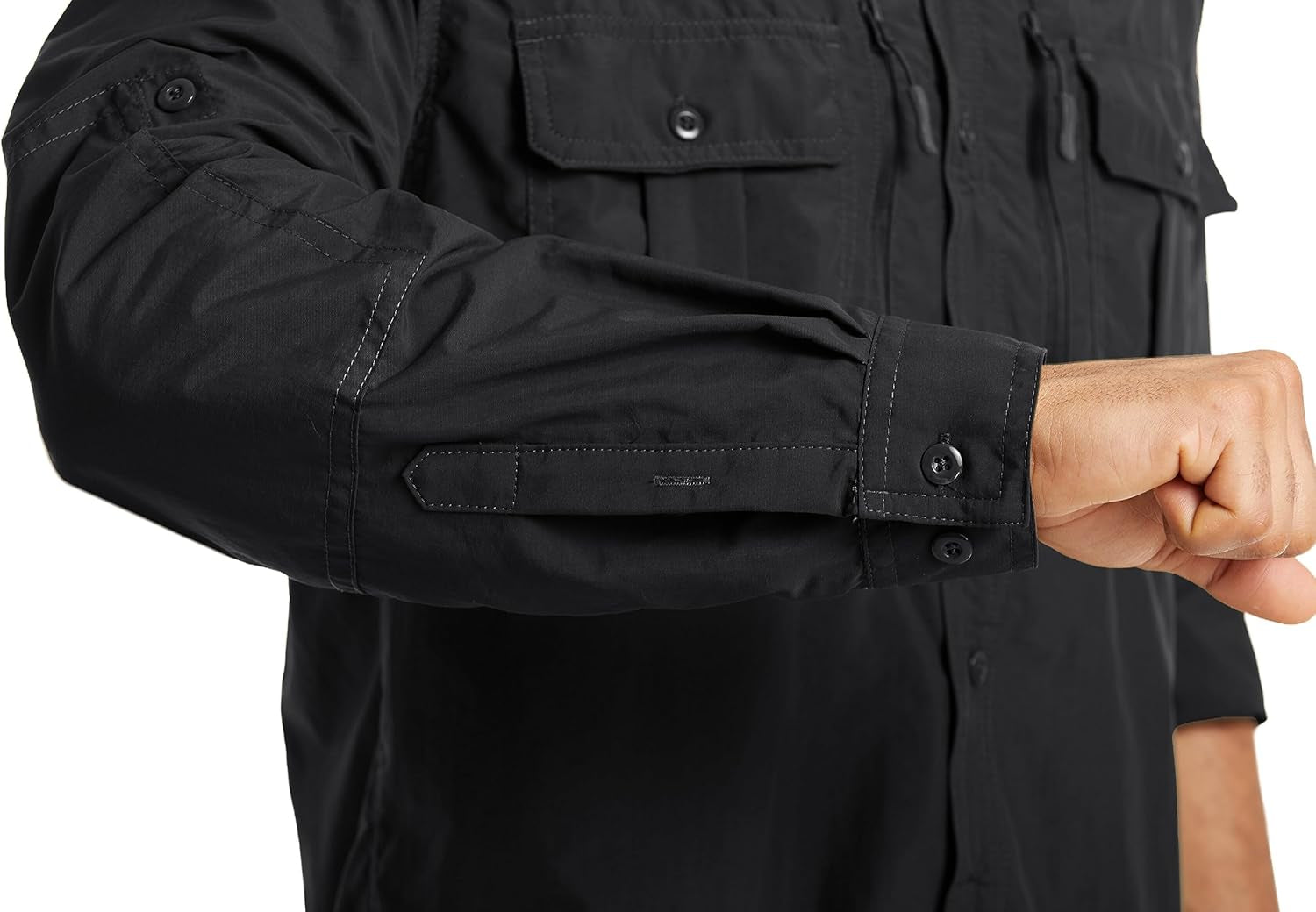 Men'S UPF 50+ Sun Protection Shirts, Button down Long Sleeve Shirt for Hiking, Fishing, Safari