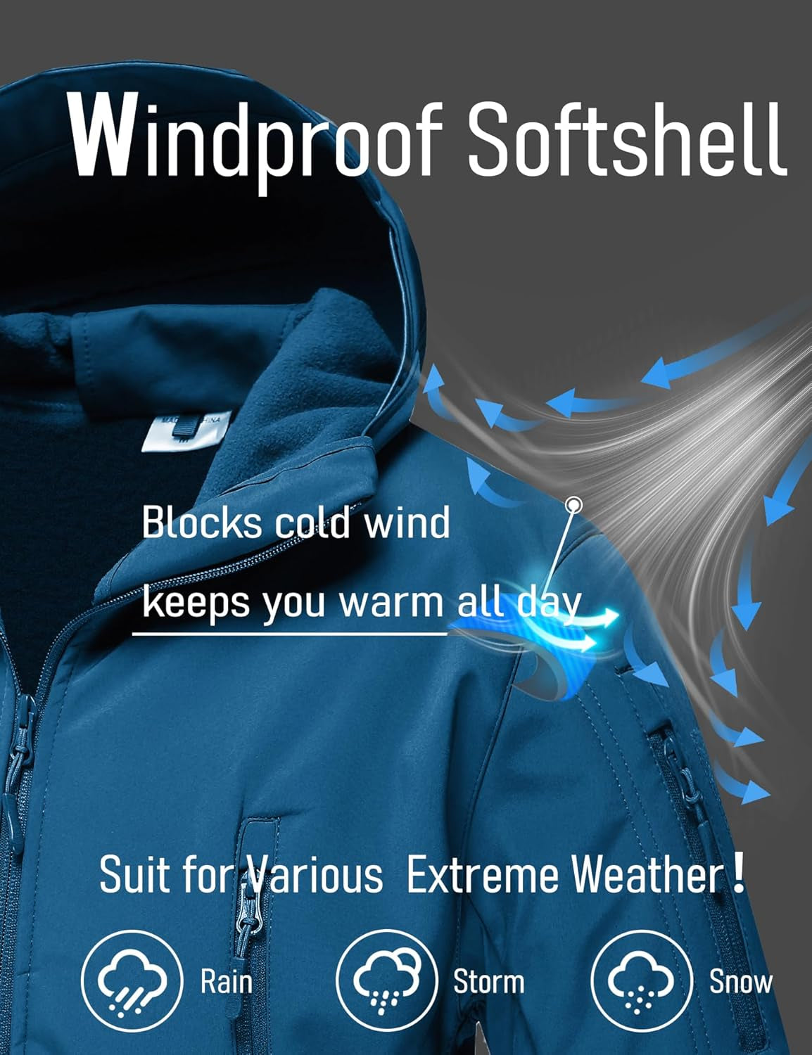 Men'S Jacket Tactical Performance Waterproof Softshell Jackets Fleece Lined Ski Snow Winter Windbreaker