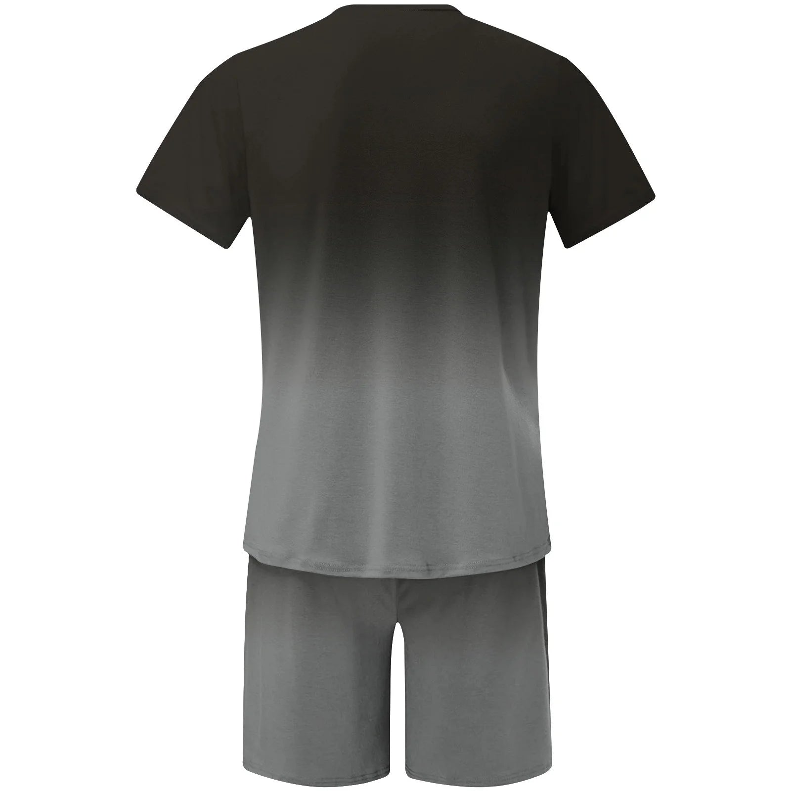 Mens Summer 2 Piece Tracksuit Gradient Color Crew Neck Pull-On Tee Tops and Double Pockets Plain Shorts Vacation Workout Shirts Sets