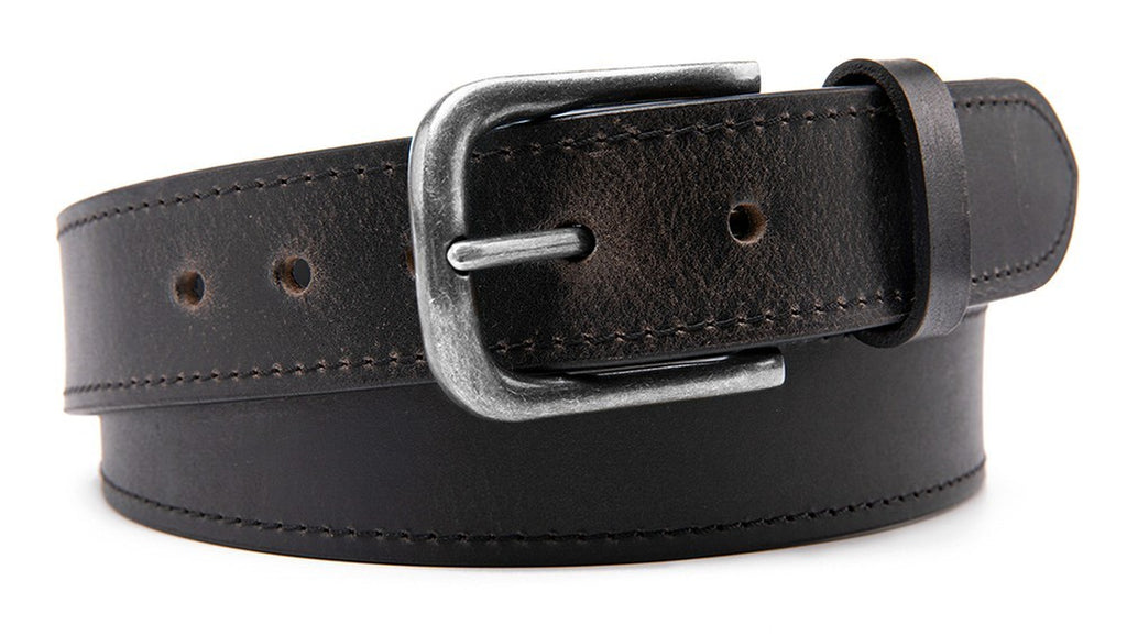 Men’S Top Grain Leather Belts Casual Jeans Solid Belts for Men 1.5Inch Width