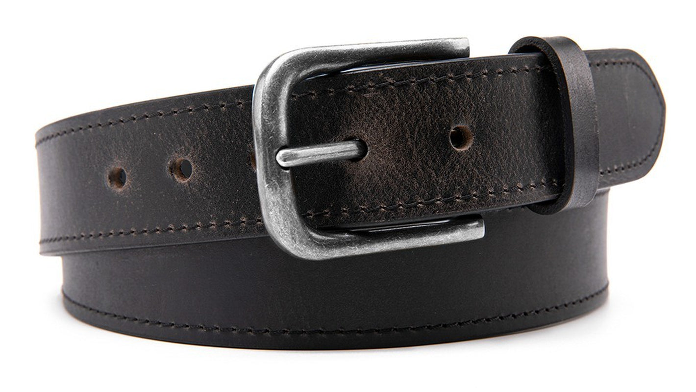 Men’S Top Grain Leather Belts Casual Jeans Solid Belts for Men 1.5Inch Width