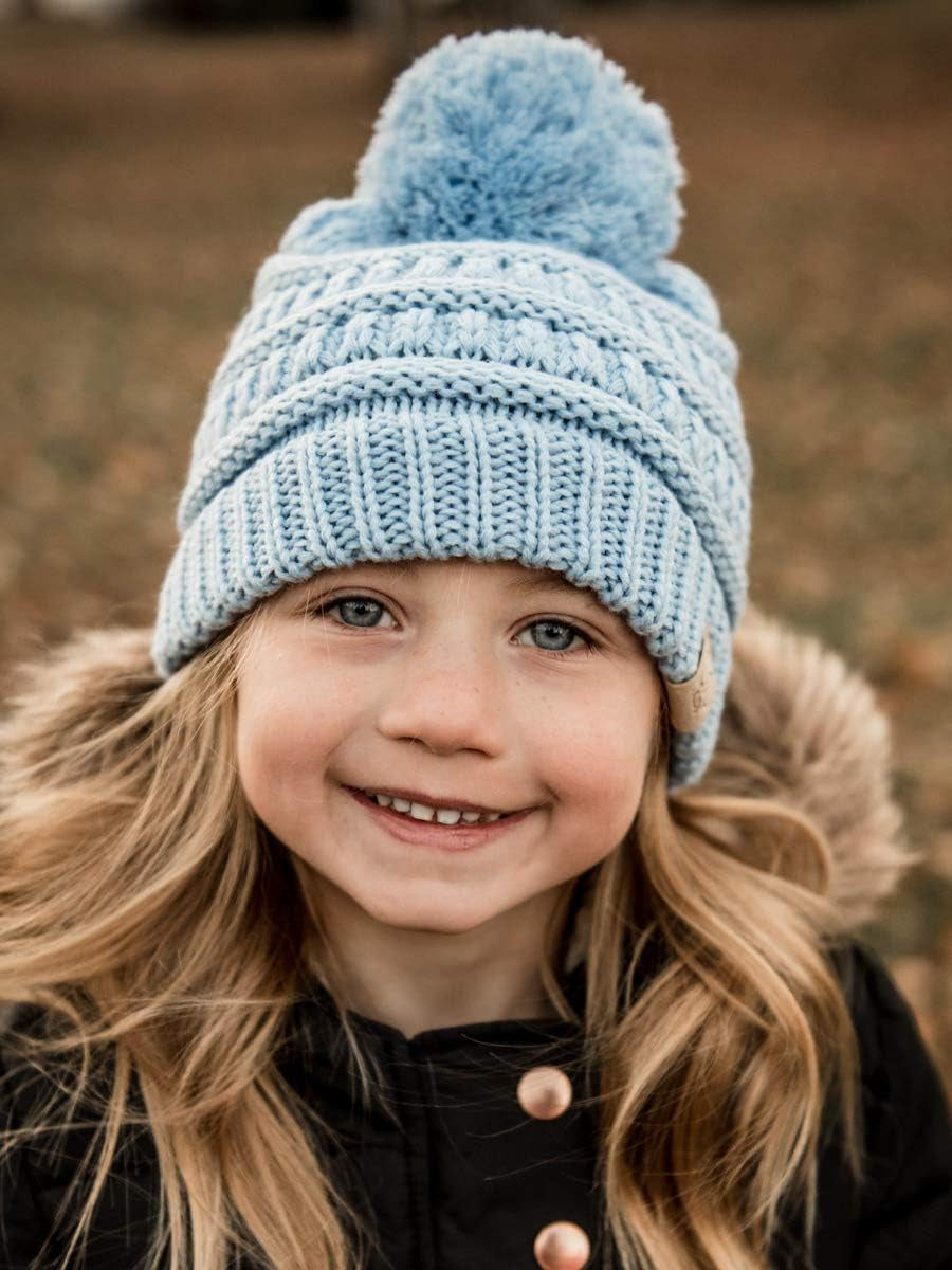 Exclusives Toddler Pom Beanie – Warm Knit Winter Hat for Kids Ages 1–4, Cozy Snow Beanies for Baby Boys & Girls