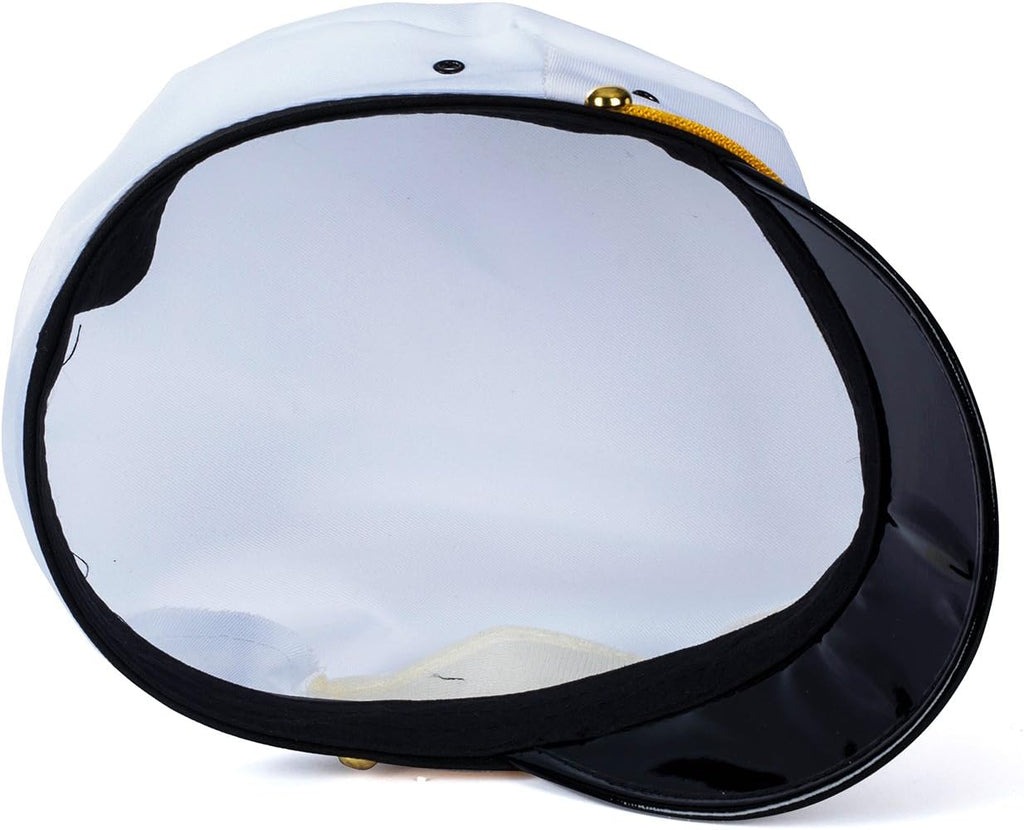 Adult Captain'S Yacht Hat and White Cotton Sailor Hat - Nautical Party Hats - Sailor Dress up Hats