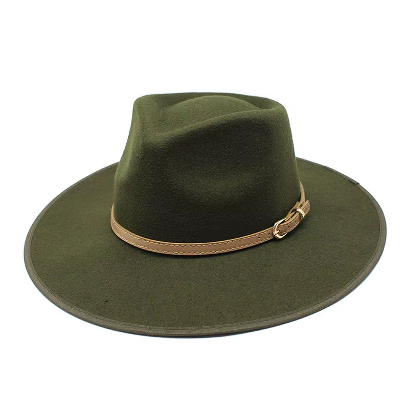 Women Hats Khaki Camel Wide Brim Felt Fedoras Hats Wool Vintage Dress Formal Church Hat Fashionable Jazz Hats