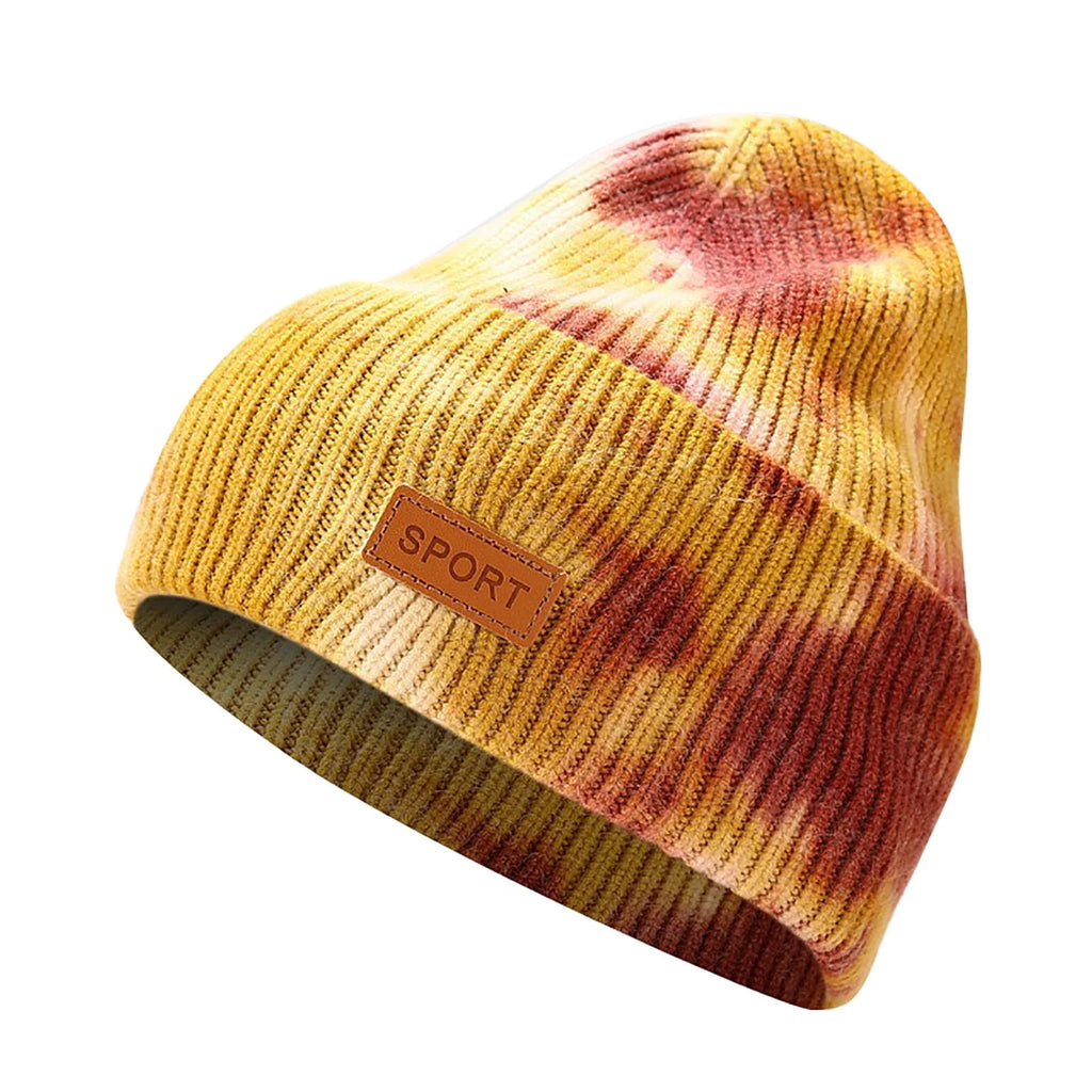 Winter Hats for Men Women Hat Warm Cable Knit Tie Dye Hats Soft Stretch Thick Cute Knitted Cap for Cold Weather Hats