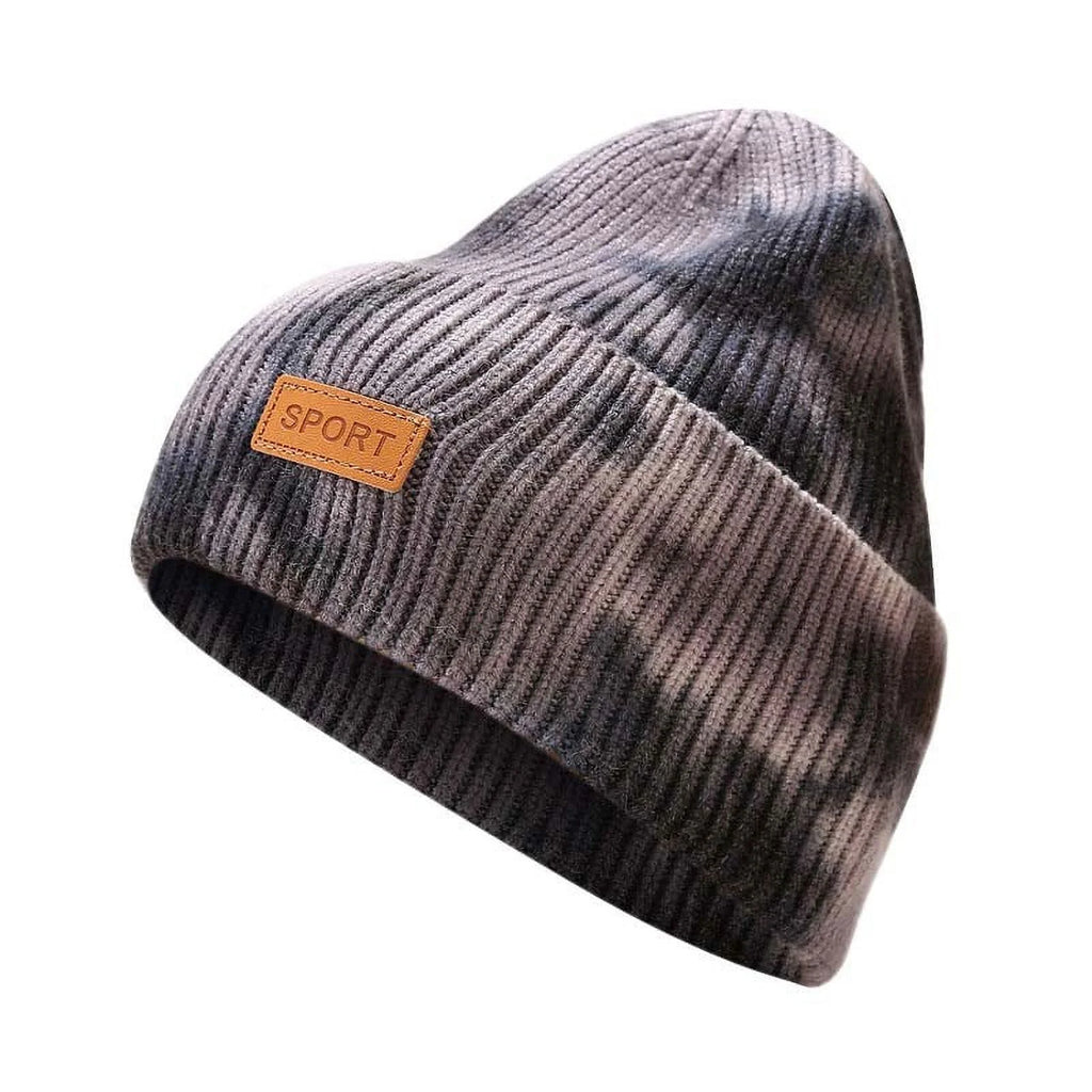 Winter Hats for Men Women Hat Warm Cable Knit Tie Dye Hats Soft Stretch Thick Cute Knitted Cap for Cold Weather Hats
