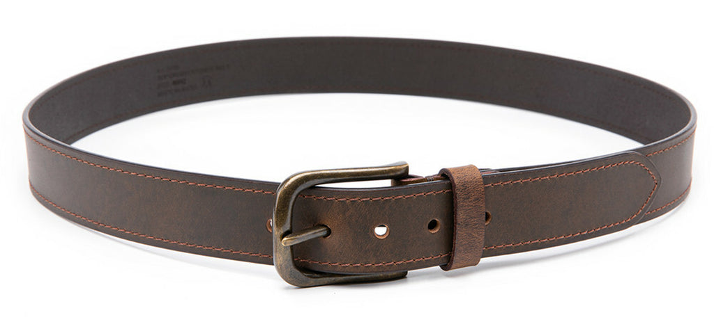 Men’S Top Grain Leather Belts Casual Jeans Solid Belts for Men 1.5Inch Width