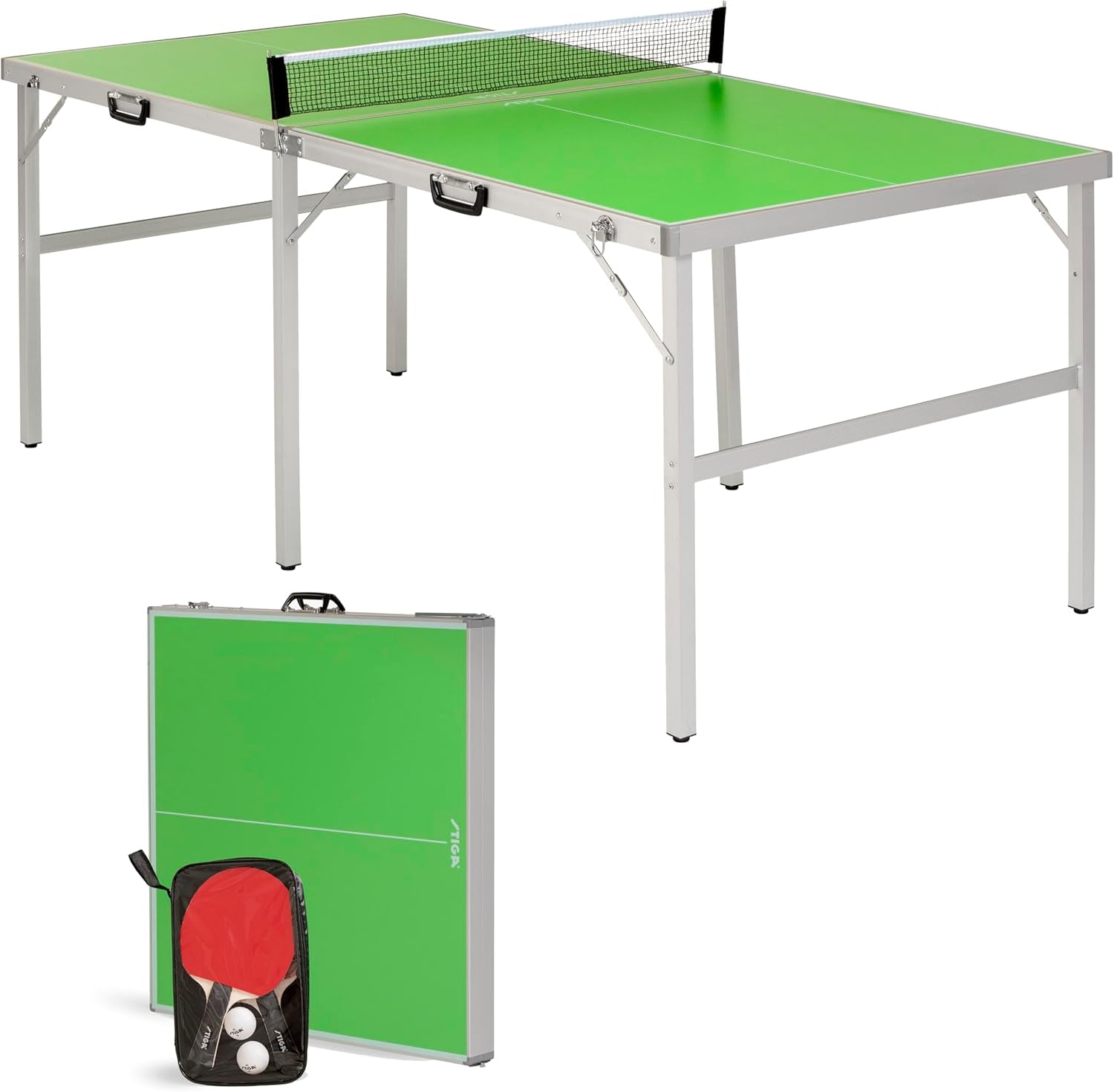 Space Saver - Compact Ping Pong Table - Separate Table Halves - Regulation Height - No Assembly Required