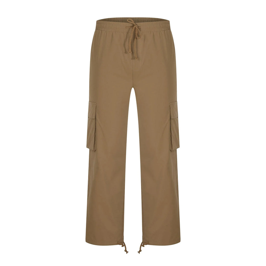 Cargo Pants for Men Relaxed Fit Causal Slim Beach Work Streetwear Khaki Baggy Pants with Zipper Pockets