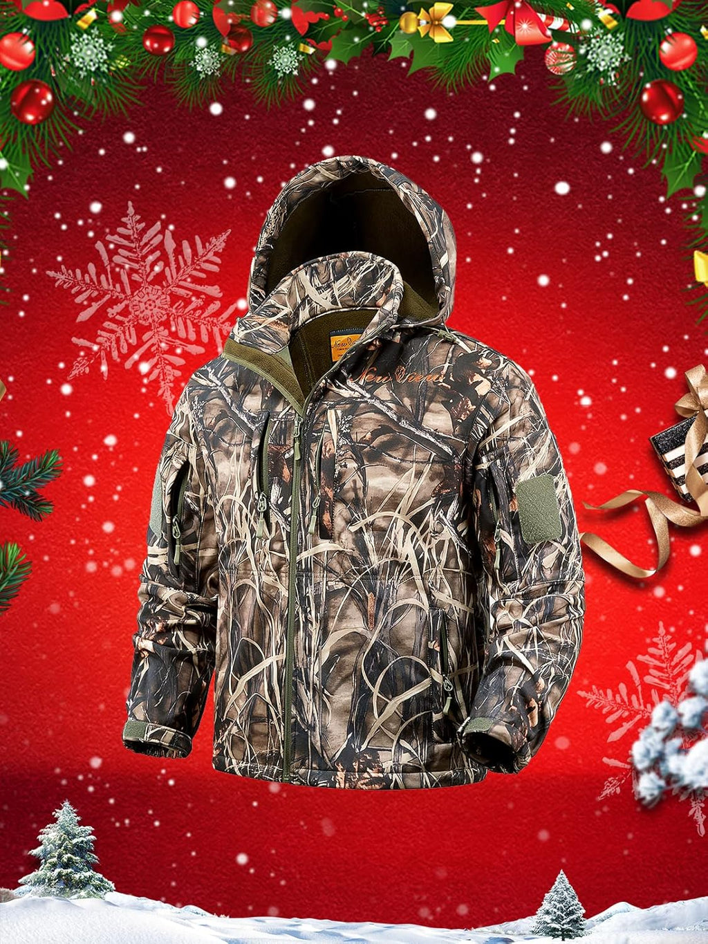 Quiet Hunting Clothes for Men, Camo Hunting Jacket and Pants, Water Resistant and Insulated